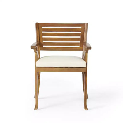 Set da pranzo da esterno ModernLuxe in legno con cuscini per 3/5/7 persone, finitura teak