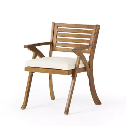 Set da pranzo da esterno ModernLuxe in legno con cuscini per 3/5/7 persone, finitura teak