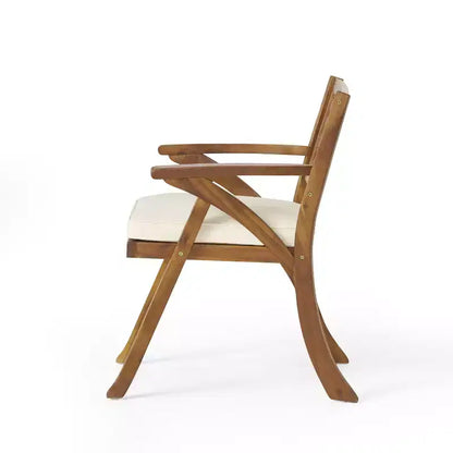 Set da pranzo da esterno ModernLuxe in legno con cuscini per 3/5/7 persone, finitura teak