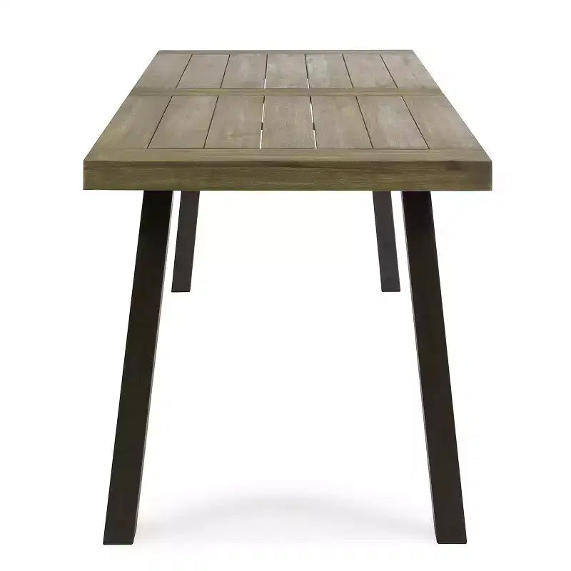 Set da pranzo da esterno Christopher Knight Home Spanish Bay a 7 pezzi in legno di acacia e metallo rustico con cuscini