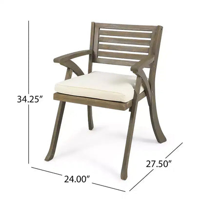 Set da pranzo da esterno Christopher Knight Home Spanish Bay a 7 pezzi in legno di acacia e metallo rustico con cuscini