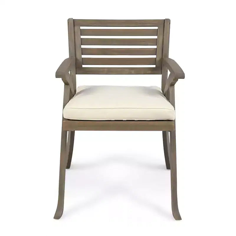 Set da pranzo da esterno Christopher Knight Home Spanish Bay a 7 pezzi in legno di acacia e metallo rustico con cuscini