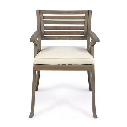 Set da pranzo da esterno Christopher Knight Home Spanish Bay a 7 pezzi in legno di acacia e metallo rustico con cuscini