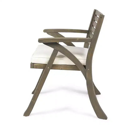 Set da pranzo da esterno Christopher Knight Home Spanish Bay a 7 pezzi in legno di acacia e metallo rustico con cuscini