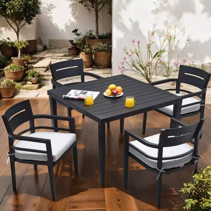 Christopher Knight Home Outdoor 5pcs Aluminum 40 Square Dining Set with Sunbrella Fabric