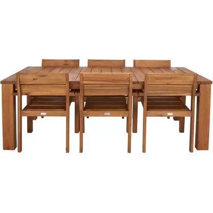 Hestia 7 Piece Outdoor Dining Set - Indoor/Outdoor - PAT7310 - Natural - Safavieh