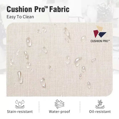Captiva Designs - Ensemble de 8 pièces pour patio extérieur : Table rectangulaire en acier, chaises pivotantes en rotin et parasol beige