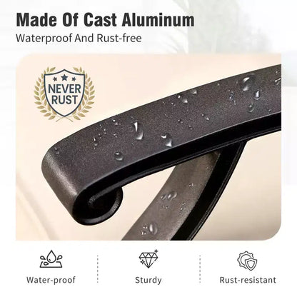 Captiva Designs Set da pranzo da 7 pezzi da bar per esterni in alluminio pressofuso con tavolo rotondo e sgabelli girevoli