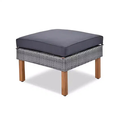 Whisen Set di Mobili da Giardino a 9 Pezzi in Rattan Resistente alle Intemperie e Divano Sezionale da Esterno con Tavolino da Caffè e Cuscini - Grigio