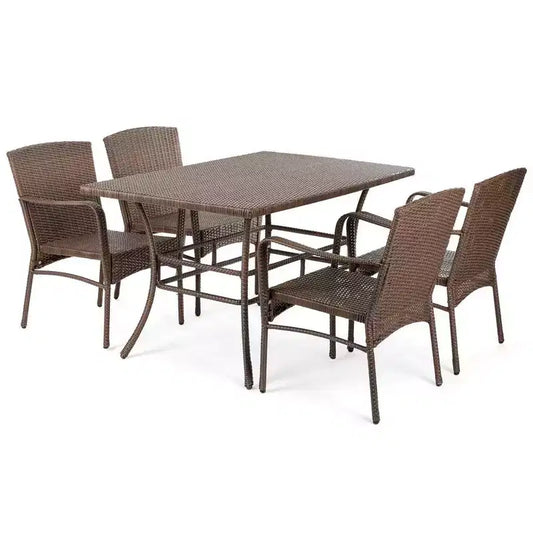 Jiallo Leisure Collection Outdoor Garden Patio Furniture 5PC Dining Set