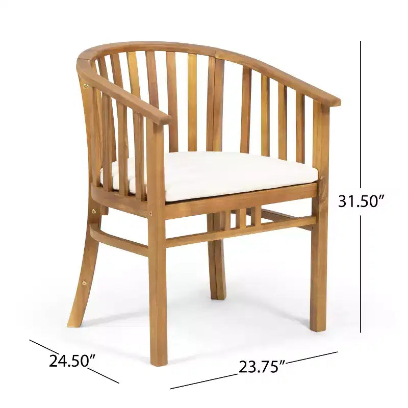 Christopher Knight Home Tamaron - Set da pranzo espandibile a 7 posti da esterno in legno di acacia con cuscini, colore teak e crema