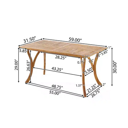 Christopher Knight Home Zain Ensemble de salle à manger 7 pièces en bois d'acacia et osier d'extérieur avec coussin