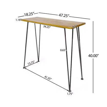 Christopher Knight Home Ensemble de bar 3 pièces industriel extérieur en bois d'acacia avec pieds épingles, Teak