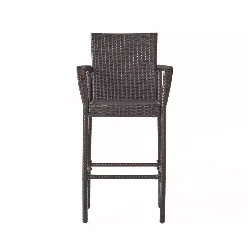 Ensemble de bar carré d'extérieur 5 pièces en osier Colbin Christopher Knight Home, Multibrown