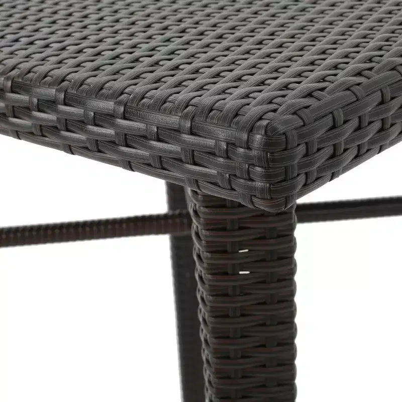 Ensemble de bar carré d'extérieur 5 pièces en osier Colbin Christopher Knight Home, Multibrown