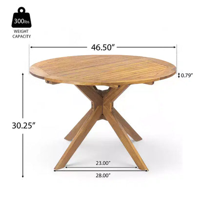 Ensemble de salle à manger d'extérieur 5 pièces Christopher Knight Home Carroll en osier et bois d'acacia avec coussin
