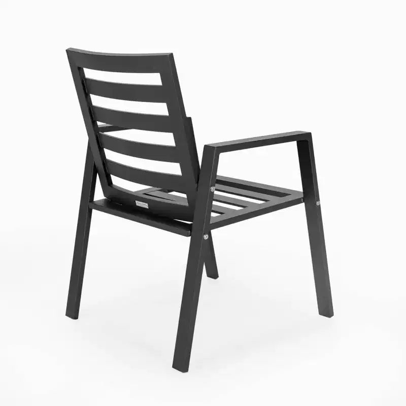 Ensemble de salle à manger d'extérieur 5 pièces LeisureMod Chelsea, table à manger ronde en aluminium de 48 pouces et 4 fauteuils de salle à manger