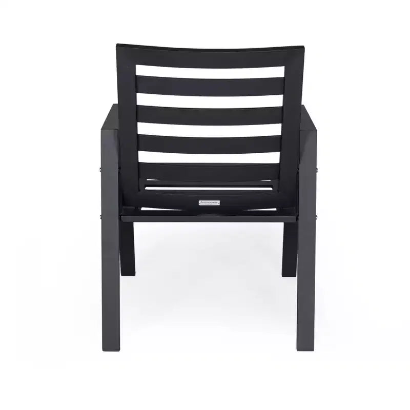 Ensemble de salle à manger d'extérieur 5 pièces LeisureMod Chelsea, table à manger ronde en aluminium de 48 pouces et 4 fauteuils de salle à manger
