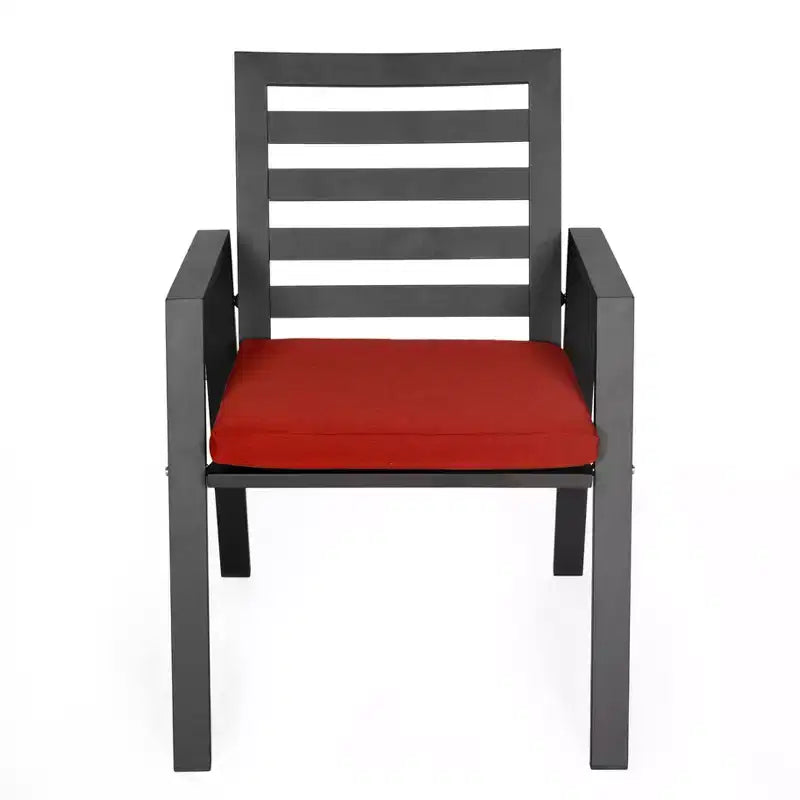 Ensemble de salle à manger d'extérieur 5 pièces LeisureMod Chelsea, table à manger ronde en aluminium de 48 pouces et 4 fauteuils de salle à manger