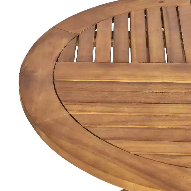 Set da pranzo Zhana per esterni in legno di acacia a 7 pezzi con cuscino di GDFStudio