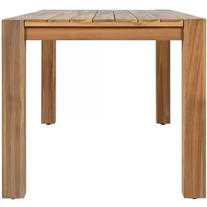 Ensemble de salle à manger d'extérieur Whisen 7 pièces en bois d'acacia - 6 places avec coussins amovibles, ensemble de meubles d'extérieur avec trou pour parasol