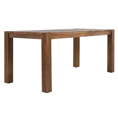 Ensemble de salle à manger d'extérieur Whisen 7 pièces en bois d'acacia - 6 places avec coussins amovibles, ensemble de meubles d'extérieur avec trou pour parasol
