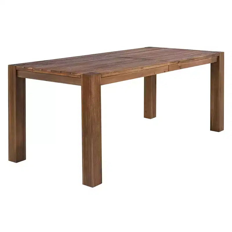 Ensemble de salle à manger d'extérieur Whisen 7 pièces en bois d'acacia - 6 places avec coussins amovibles, ensemble de meubles d'extérieur avec trou pour parasol