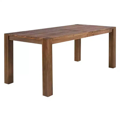 Ensemble de salle à manger d'extérieur Whisen 7 pièces en bois d'acacia - 6 places avec coussins amovibles, ensemble de meubles d'extérieur avec trou pour parasol