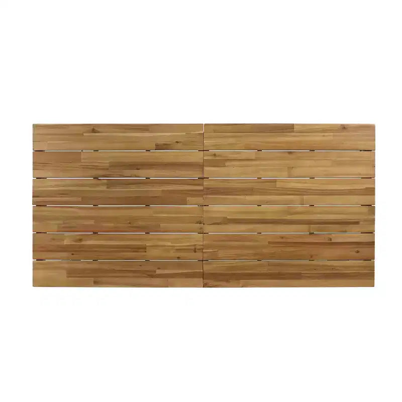 Christopher Knight Home Poppy Set da Pranzo da Esterno a 7 Pezzi in Legno di Acacia e Resina con Tavolo da Pranzo da 70.75, Nero/Teak