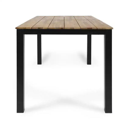 Christopher Knight Home Dane set da pranzo da 7 pezzi da esterno in vimini e legno di acacia con cuscini, Teak/Marrone Multicolore