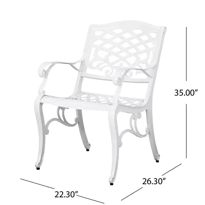 Christopher Knight Home Sarasota - Ensemble de salle à manger d'extérieur 5 pièces en fonte d'aluminium avec motifs floraux en spirale