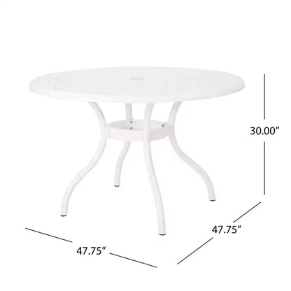 Christopher Knight Home Sarasota - Ensemble de salle à manger d'extérieur 5 pièces en fonte d'aluminium avec motifs floraux en spirale