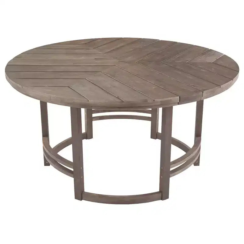 Ensemble de salle à manger d'extérieur 5 pièces Whisen pour 4, table et chaises de salle à manger rondes de patio avec trou pour parasol et coussins amovibles