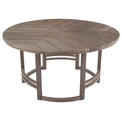 Ensemble de salle à manger d'extérieur 5 pièces Whisen pour 4, table et chaises de salle à manger rondes de patio avec trou pour parasol et coussins amovibles