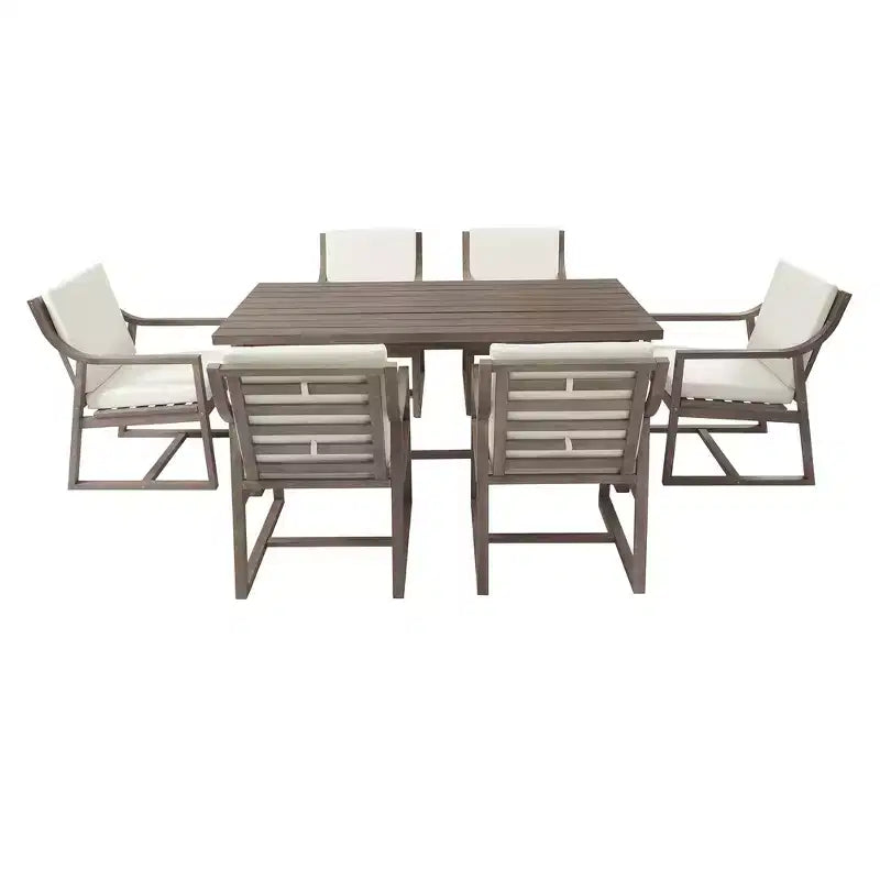 Ensemble de salle à manger d'extérieur 5 pièces Whisen pour 4, table et chaises de salle à manger rondes de patio avec trou pour parasol et coussins amovibles