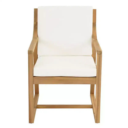 Ensemble de salle à manger d'extérieur 5 pièces Whisen pour 4, table et chaises de salle à manger rondes de patio avec trou pour parasol et coussins amovibles