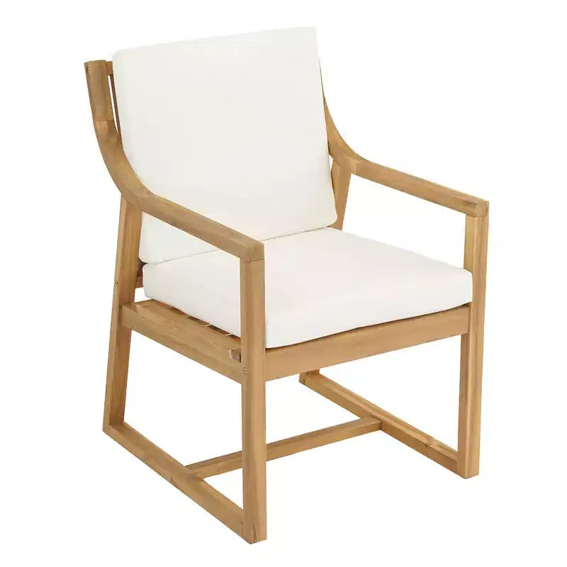 Ensemble de salle à manger d'extérieur 5 pièces Whisen pour 4, table et chaises de salle à manger rondes de patio avec trou pour parasol et coussins amovibles