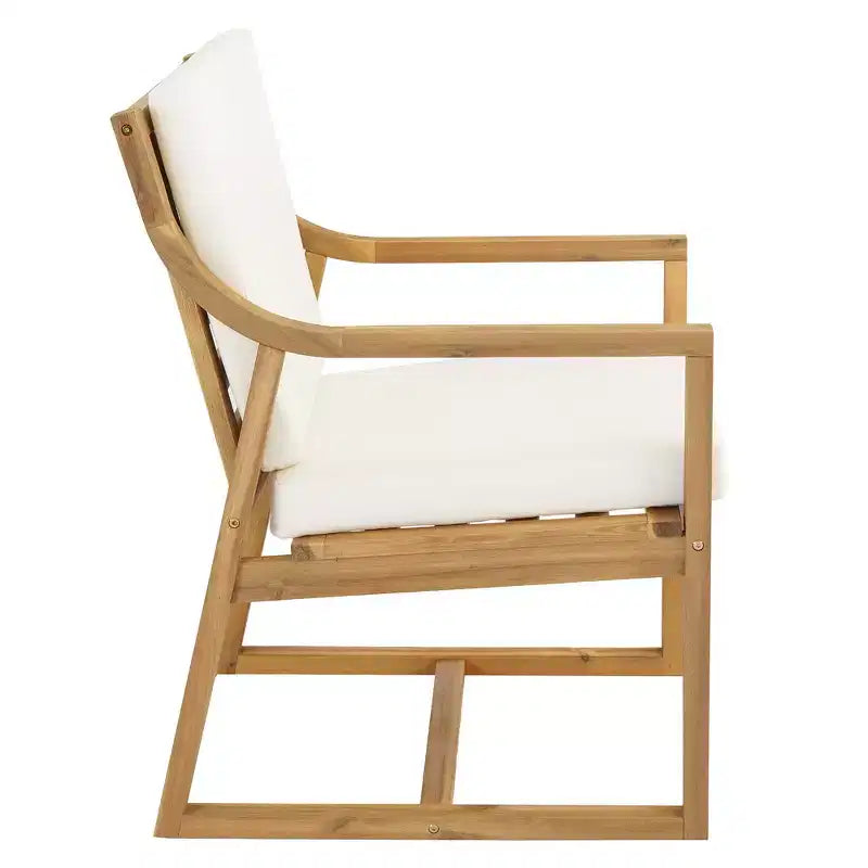 Ensemble de salle à manger d'extérieur 5 pièces Whisen pour 4, table et chaises de salle à manger rondes de patio avec trou pour parasol et coussins amovibles
