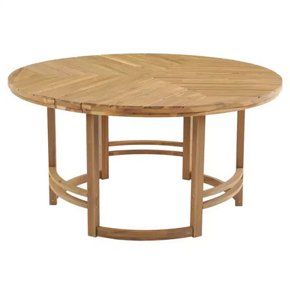 Ensemble de salle à manger d'extérieur 5 pièces Whisen pour 4, table et chaises de salle à manger rondes de patio avec trou pour parasol et coussins amovibles