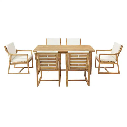 Ensemble de salle à manger d'extérieur 5 pièces Whisen pour 4, table et chaises de salle à manger rondes de patio avec trou pour parasol et coussins amovibles
