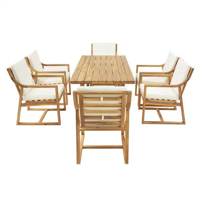 Ensemble de salle à manger d'extérieur 5 pièces Whisen pour 4, table et chaises de salle à manger rondes de patio avec trou pour parasol et coussins amovibles