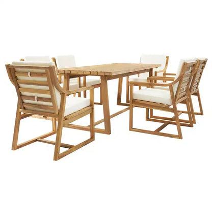 Ensemble de salle à manger d'extérieur 5 pièces Whisen pour 4, table et chaises de salle à manger rondes de patio avec trou pour parasol et coussins amovibles