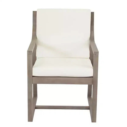 Ensemble de salle à manger d'extérieur 5 pièces Whisen pour 4, table et chaises de salle à manger rondes de patio avec trou pour parasol et coussins amovibles