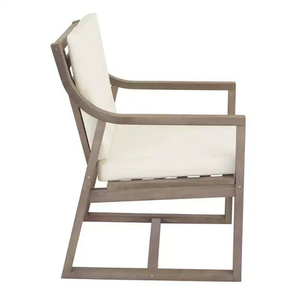 Ensemble de salle à manger d'extérieur 5 pièces Whisen pour 4, table et chaises de salle à manger rondes de patio avec trou pour parasol et coussins amovibles