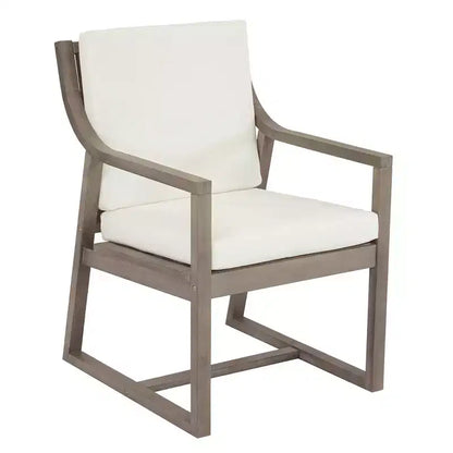 Ensemble de salle à manger d'extérieur 5 pièces Whisen pour 4, table et chaises de salle à manger rondes de patio avec trou pour parasol et coussins amovibles