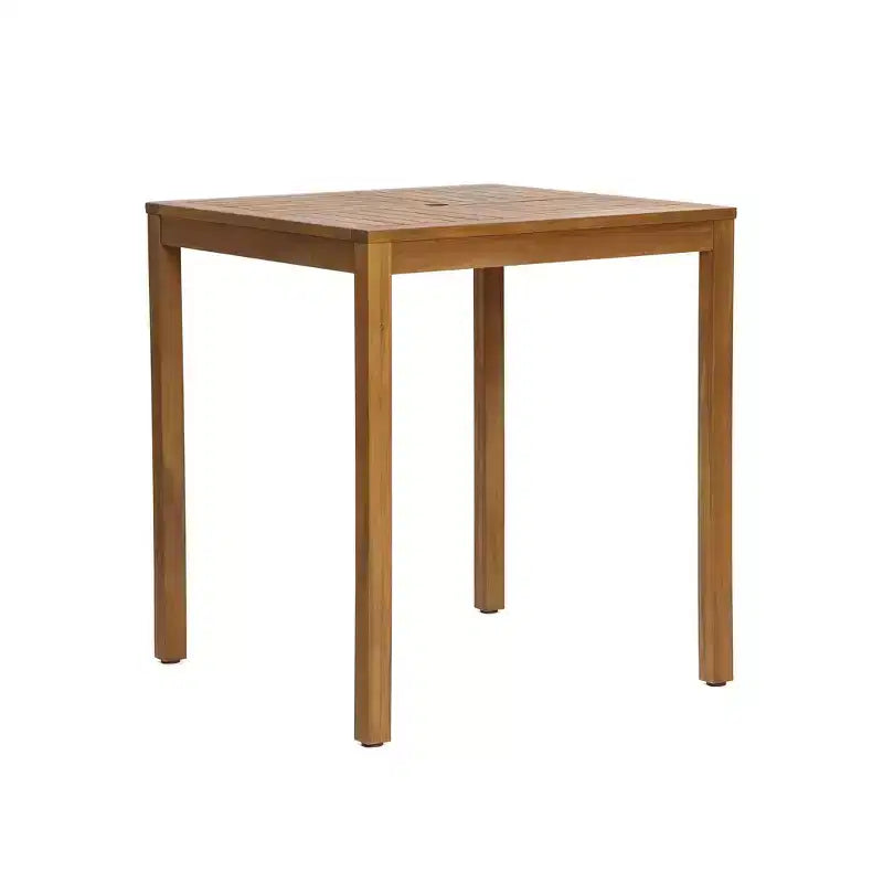 LuxenHome Ensemble table et 4 tabourets de comptoir en bois d'acacia pour 4 personnes, marron