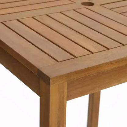 LuxenHome Ensemble table et 4 tabourets de comptoir en bois d'acacia pour 4 personnes, marron