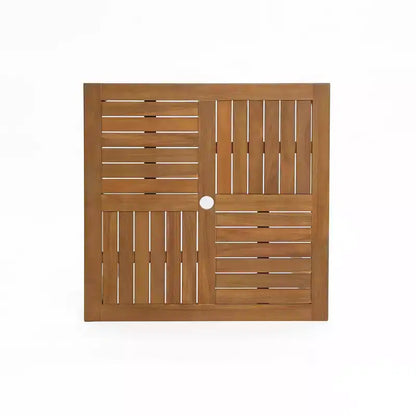 LuxenHome Ensemble table et 4 tabourets de comptoir en bois d'acacia pour 4 personnes, marron