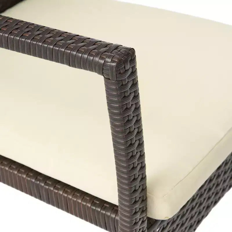 Christopher Knight Home Talbot Set da pranzo da 7 pezzi da esterno in legno di acacia e vimini con cuscino