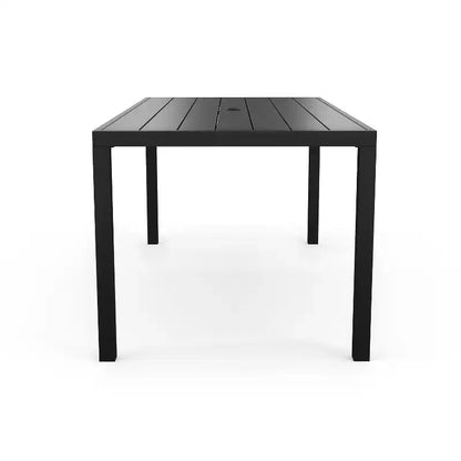 Ensemble de salle à manger d'extérieur 9 pièces Martha Stewart avec 8 chaises empilables et table de 71 pouces, en acier noir